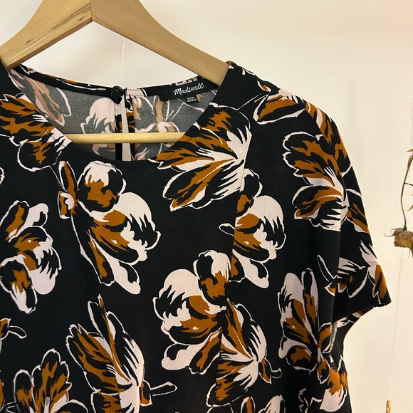 Madewell nwot Cuffed-Sleeve Shirred Top in Duskblossom - Picture 3 of 5